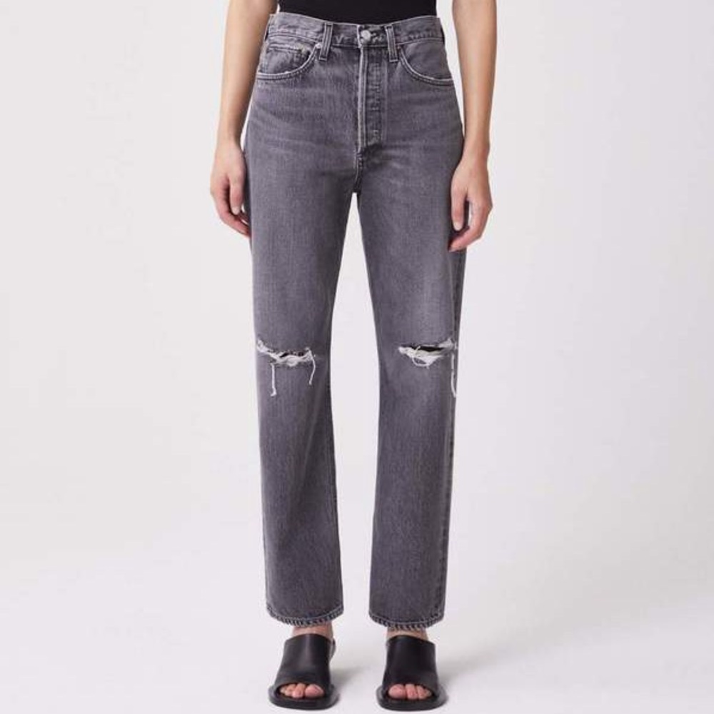 Agolde • NWT 90s Mid Rise Loose Fit Button Fly Jeans Color Outline Size 27